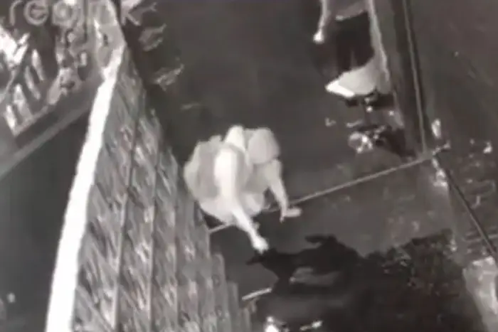 NYPD surveillance footage shows the suspect setting fire to the Bushwick club.
